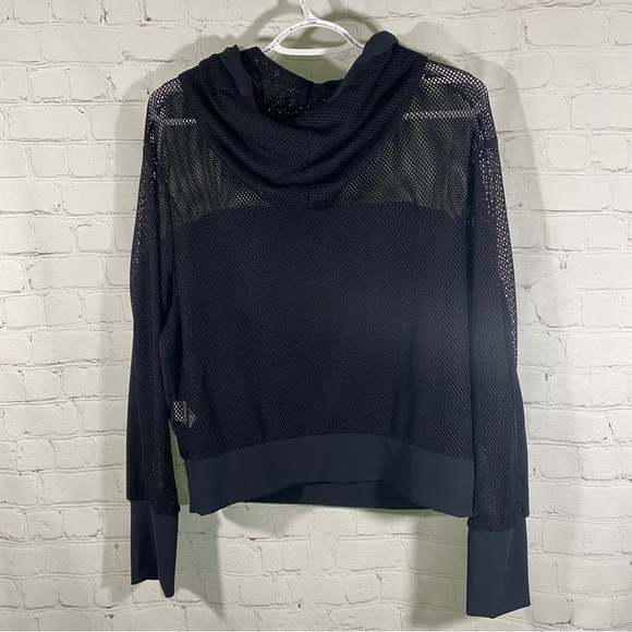 Zyia Active Winner Black Mesh Pullover Hoodie S - Picture 4 of 12